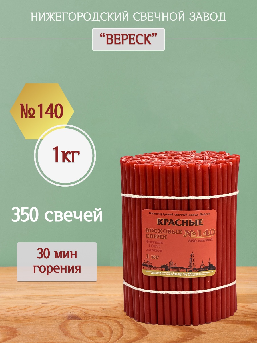Восковые свечи КРАСНЫЕ пачка 1 кг № 140